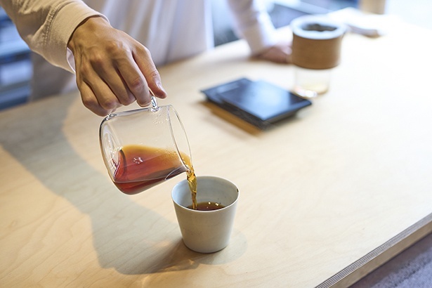 おもしろいコーヒー800円。この日は、ブラジル マルシアーノ･トマジーニ。トロリと柔らかな飲み口、ふっくらとした酸味の余韻が印象的