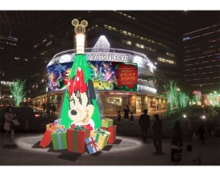ディズニー初のクリスマスツリーが有楽町駅前に登場！