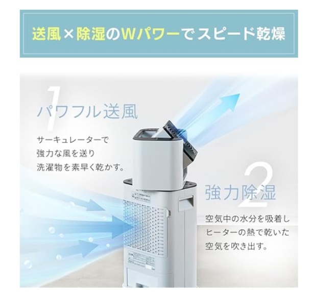 サーキュレーターと除湿の一台二役！【アイリスオーヤマ】の衣類