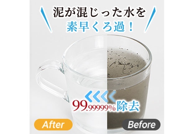 泥が混じった水を素早くろ過! Amazon
