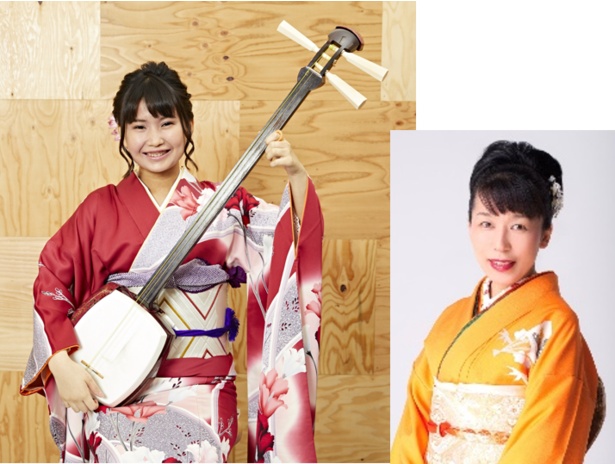 演奏者：澤田一咲さん(三味線)、今井由里さん(ゲスト・民謡)