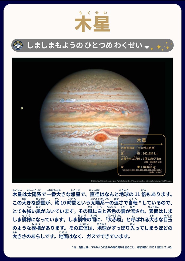太陽系内の惑星である木星はおもに水素とヘリウムのガスから成るガス惑星で、表面にはシマシマ模様が見られる(画像はイメージ)