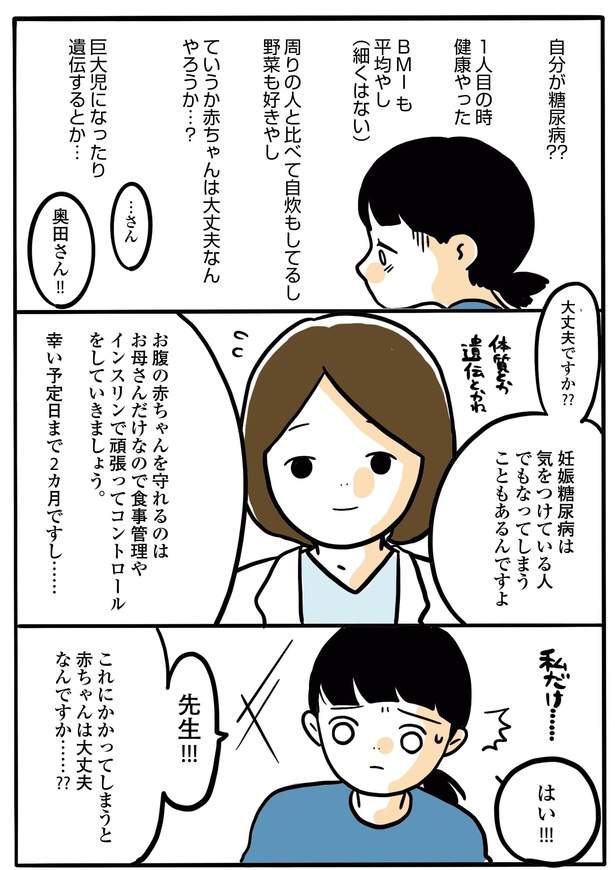 2人目妊娠したら糖尿病になった話(第1回)P3 画像提供:奥田けいさん