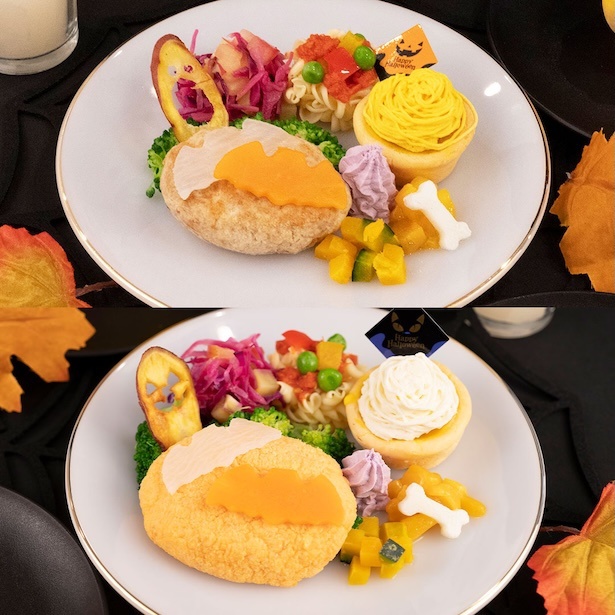【写真】Idea dog chefのハロウィン限定メニューのひとつ「ハッピーハロウィンプレート」。ハンバーグは選べる2種類