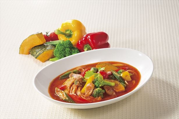 「1日分の緑黄色野菜を食べる辛味スープスパゲティ」(1188円)※新宿高島屋店では提供なし