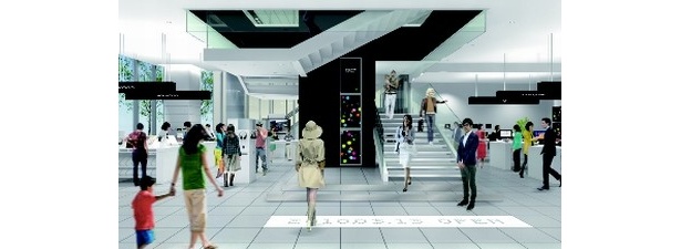 「ソニーストア 名古屋」ガラス張りで開放的な雰囲気のショップ内では最新のソニー製品が見られる