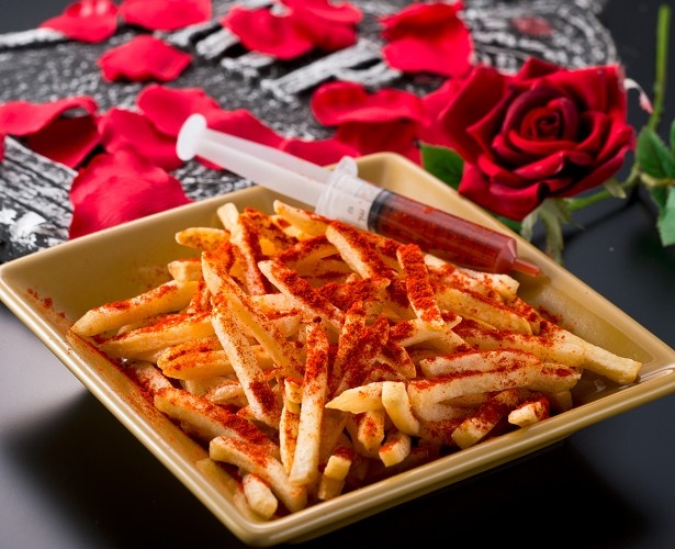 「NOT SPICY POTATO」は、文字通りパプリカパウダーなので真っ赤だけど辛くない！