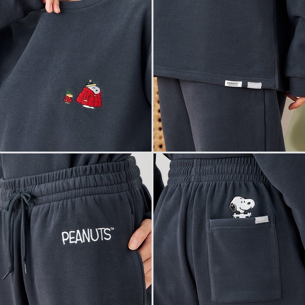 AOKIのスヌーピーデザインリカバリーウェアに“あったかフリース”が