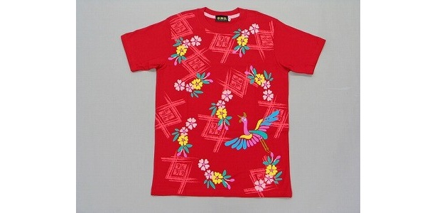 「雷神不動北山桜 Tシャツ」（レッド）
