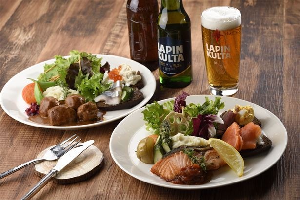 ムーミンカフェおまかせ大人プレートmeat/fish(税抜1300円)
