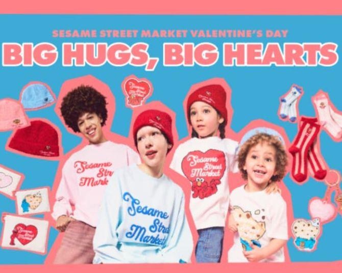 【セサミストリートマーケット】バレンタインコレクションは大きなハート×キャラのアートに胸キュンッ