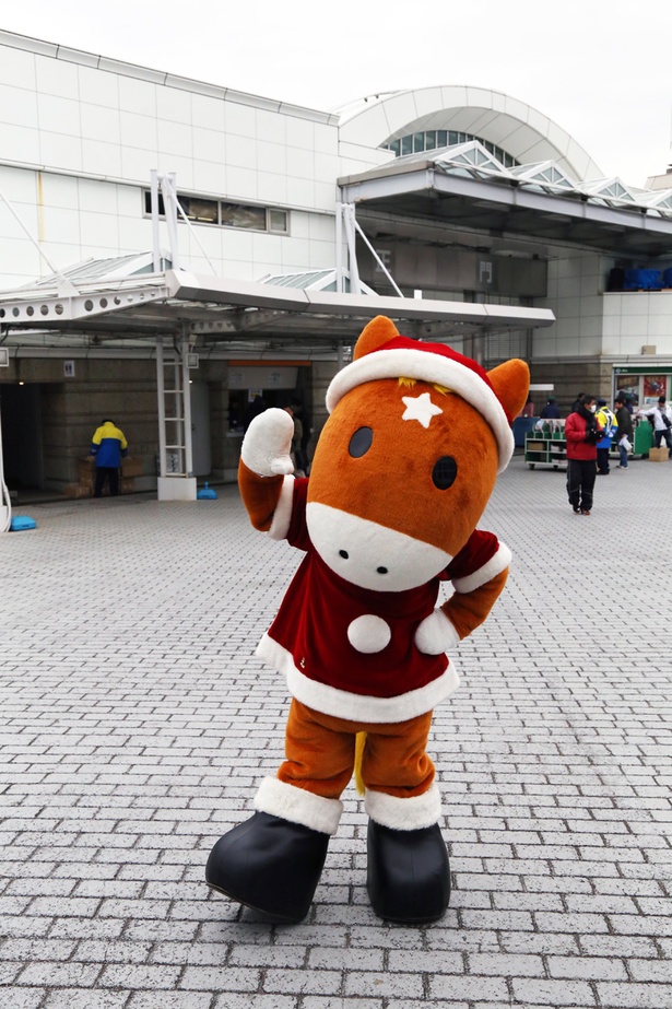 JRAイメージキャラクターの「ターフィー」がクリスマス衣装をまとって登場
