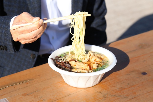 「#ラーメンフェス2017 in TCK」のために開発された「肉玉豚骨麺」は必食メニュー