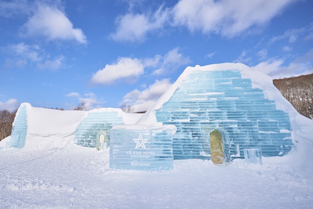 雪と氷で出来た建築物が並ぶ