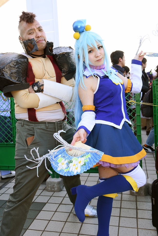 「この素晴らしい世界に祝福を！」の荒くれ者(左：ジャイアンさん)と、アクア(右：忠犬ここさん)