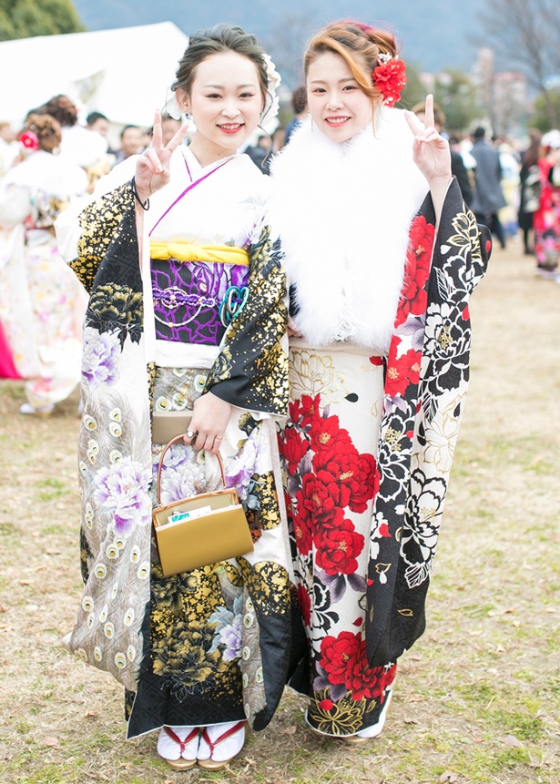 祝新成人2018！北九州市の成人式で見つけた振袖美人［あきちゃん、あおいちゃん］