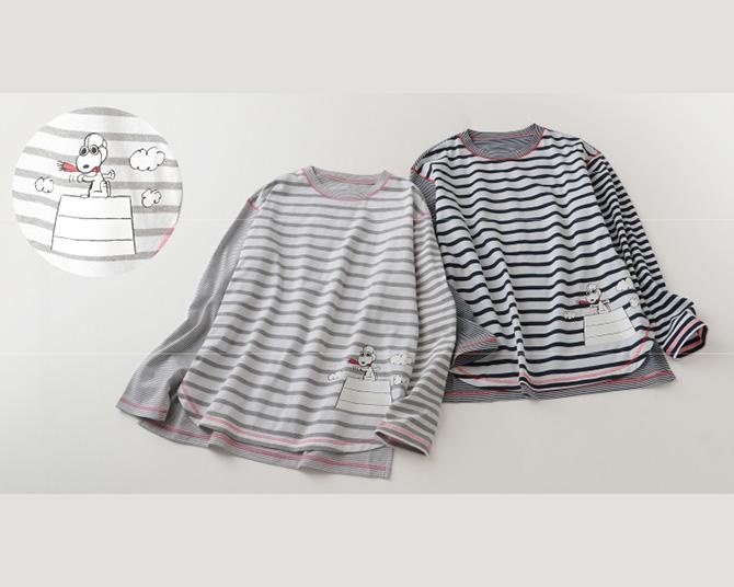 スヌーピーが変装するフライング・エースをモチーフにしたプリントがポイント！こだわりのボーダーロンTがセンソユニコから発売中