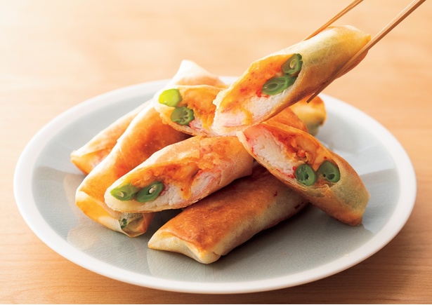 かにかまのキムチーズ春巻き