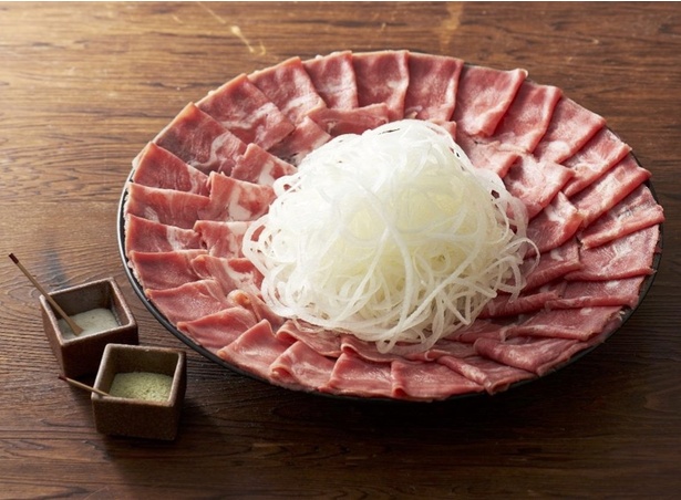 しゃぶしゃぶ温野菜の「紀州山椒塩香る豚のたんしゃぶ食べ放題コース」(税抜3580円)