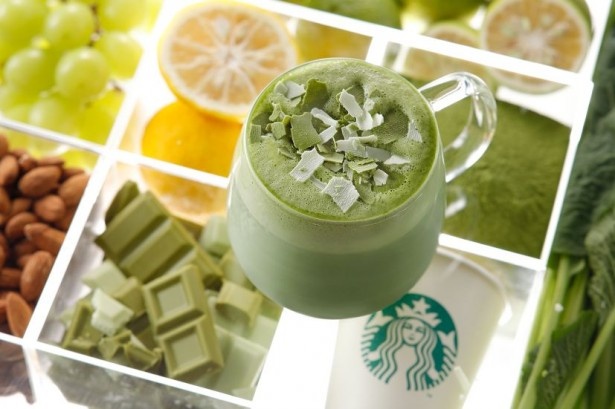 【写真を見る】2月14日(水)まで販売！抹茶×素材の新感覚ドリンク「抹茶 フルーティ ブレンズ ティー ラテ」(Short 税抜430円、Tall 税抜470円、Grande 税抜510円、Venti 税抜550円)