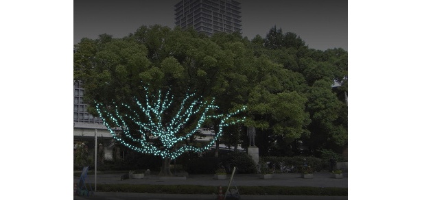 「大阪市立東洋陶磁美術館」前の広場には、音で光の色が変化する「エコラ・オーナメント」が！（イメージ）