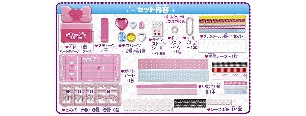こちらはセット内容。4月下旬には、別売りのリボンやデコパーツがセットになった商品も登場