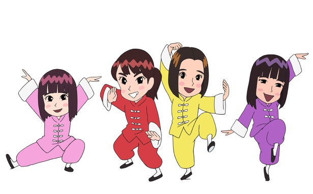 【写真を見る】アニメになったももクロがカンフーポーズ