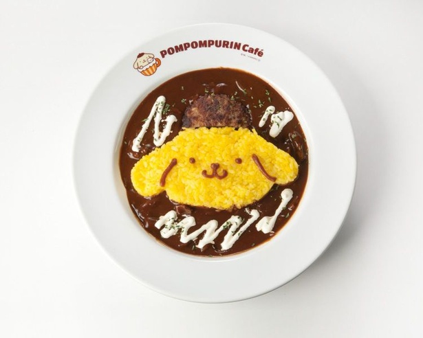 プリンが中央で構える「ポムポムプリンのまろやかビーフストロガノフ」(税抜990円)