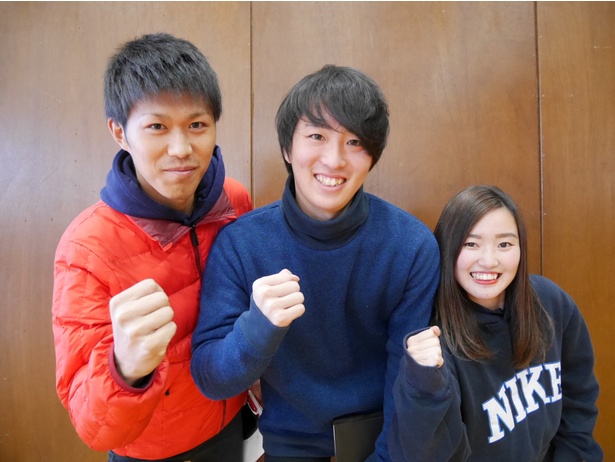 【写真を見る】左から愛知学院大学の此本さん、松井さん、入野さん