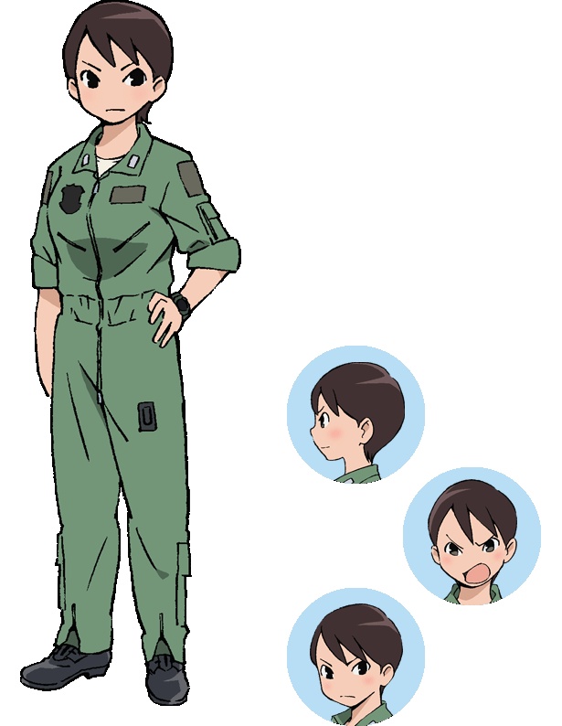 福岡県築城基地勤務のドラゴンパイロットで、文武両道の才媛・星野絵瑠(CV:河瀬茉希)。クールで凛々しく、プライドの高い言動をするなど、エースパイロットを意識したふるまいを好む