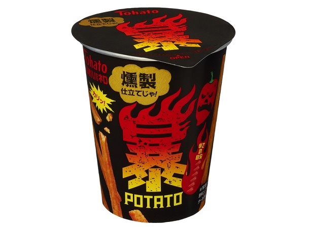 「暴君ハバネロ・暴ポテト 燻製仕立て」(参考小売価格・税抜141円)は、燻製した唐辛子「チポトレ」を加えた香ばしいスモークの香りとウマ辛さが絶妙な後引く味わい