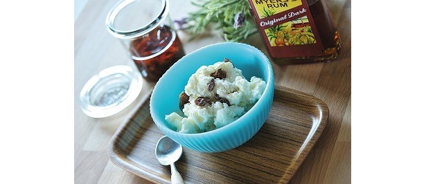 ラムレーズンを入れると大人の味に
