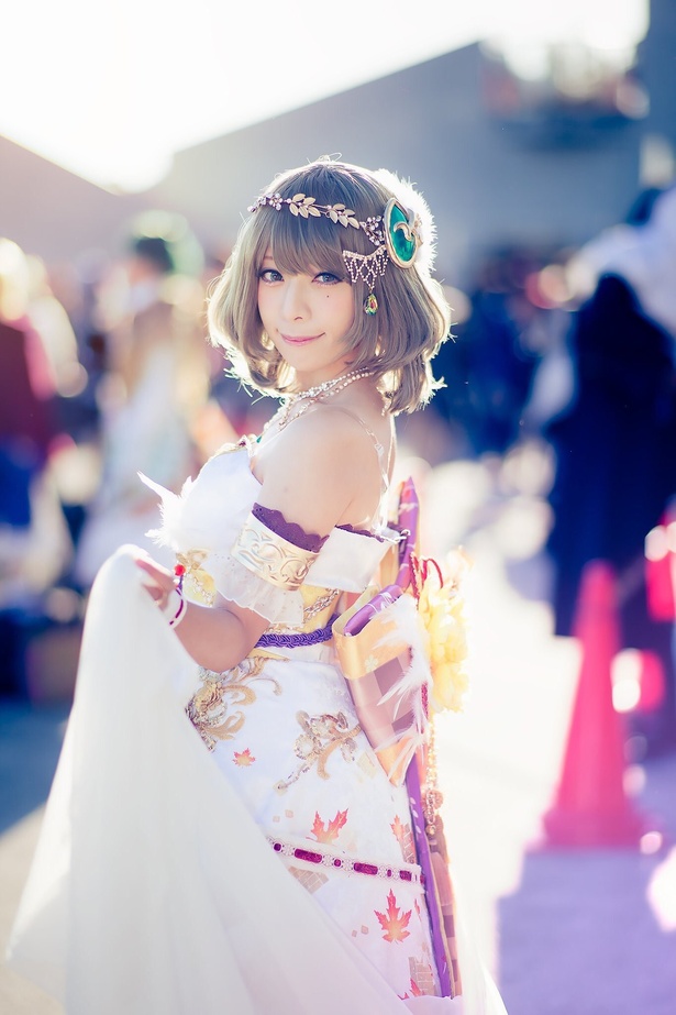 成田空港でのイベントに出演するコスプレイヤー・宮本彩希さん