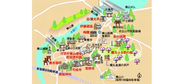 蘭丸のふるさと・可児兼山のMAP