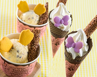 TDLのチョコクランチ×アイス店にドナルド＆デイジーアイス登場！