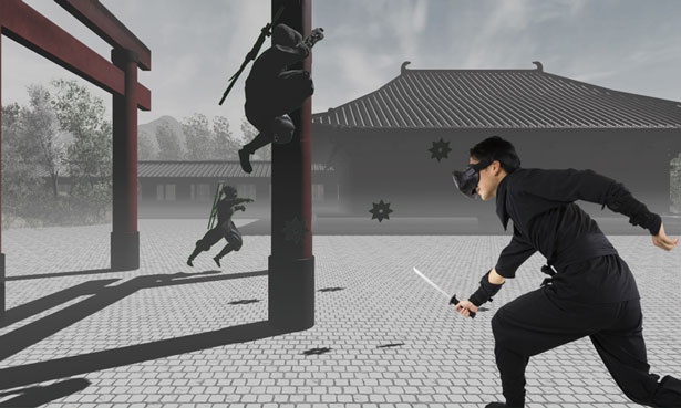 体を動かして臨場感あふれる忍者修行ができるオリジナルのVRアクションが好評/NINJA VR KYOTO