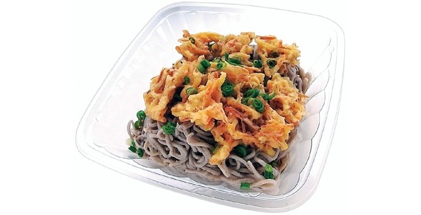 かき揚げもメガサイズ！「得盛ぶっかけかき揚げそば」(398円)/ ローソン