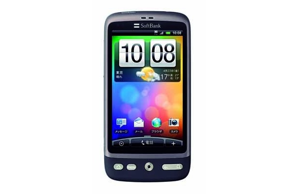 4月下旬以降発売予定の「HTC Desire」（ソフトバンク/HTC）。Gmailなどのグーグルサービスもすべて使える