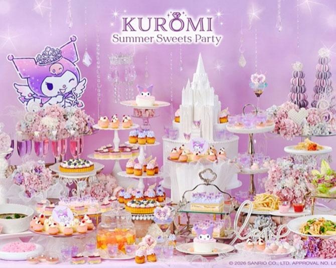 サンリオの人気キャラ「クロミ」とコラボしたデザートブッフェ「KUROMI Summer Sweets Party Dessert Buffet」が全国5都市で開催