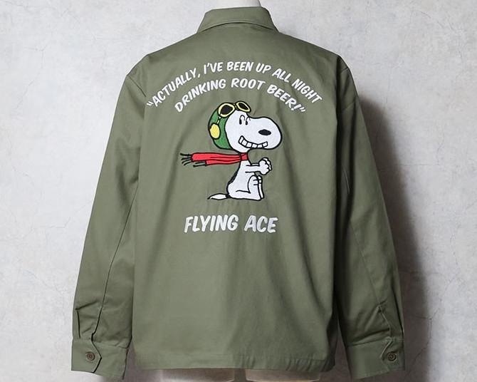 背中にスヌーピー、胸に「福」。HOUSTON×PEANUTSの刺しゅうベトジャンがアメカジ好きを直撃！