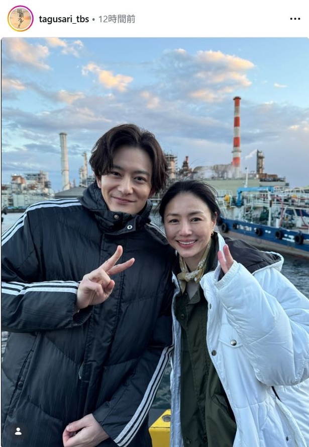 【写真】岡田将生&井川遥、美男美女の寄り添いオフショット