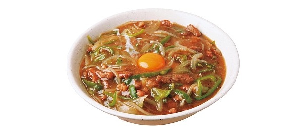 大盛りはサービスでこの多さ！牛肉と野菜のチンジャオロース風あんがたっぷり｢牛細切り丼(大盛り)｣(850円/秋葉屋 市場定食)