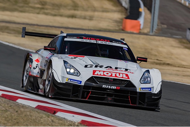 今年千代選手がSUPER GTシリーズでハンドルを握るCRAFTSPORTS MOTUL GT-R。カラーリングは3月に行われた富士公式テストのもの