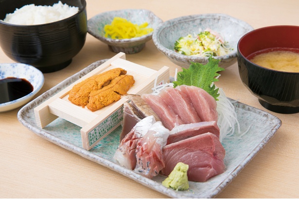「もみじや」の「刺身定食B」(1,200円)