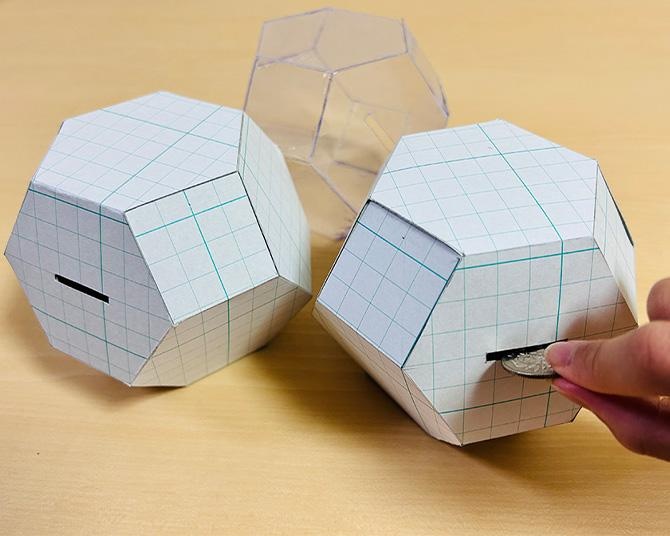 【夏の自由工作】切頂八面体の貯金箱【小学校3年生以上向け】