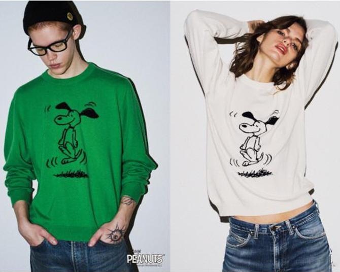 スヌーピーのヴィンテージアートが最上級カシミアに。「ルシアン ペラフィネ」×PEANUTSコラボ、8月28日発売