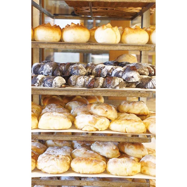 店にある手造りの石窯で焼いたパンは香ばしく、独特の食感が特徴的/緑と風のダーシェンカ 幸田本店