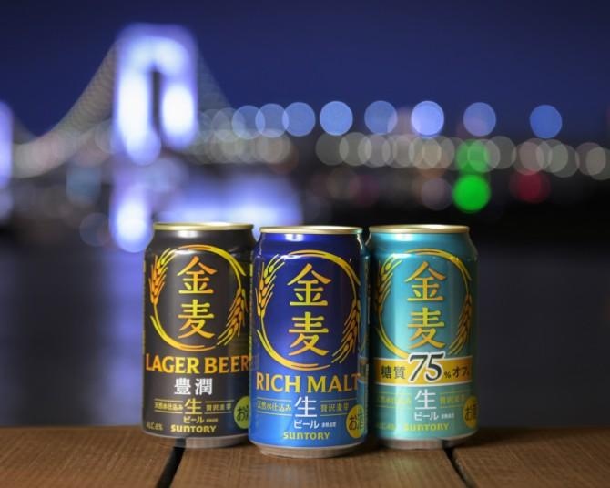 お台場の夜空に浮かぶ“10.6”の予告状！「金麦はビールへ。」——10月6日、ビール化する金麦の味や価格は!?