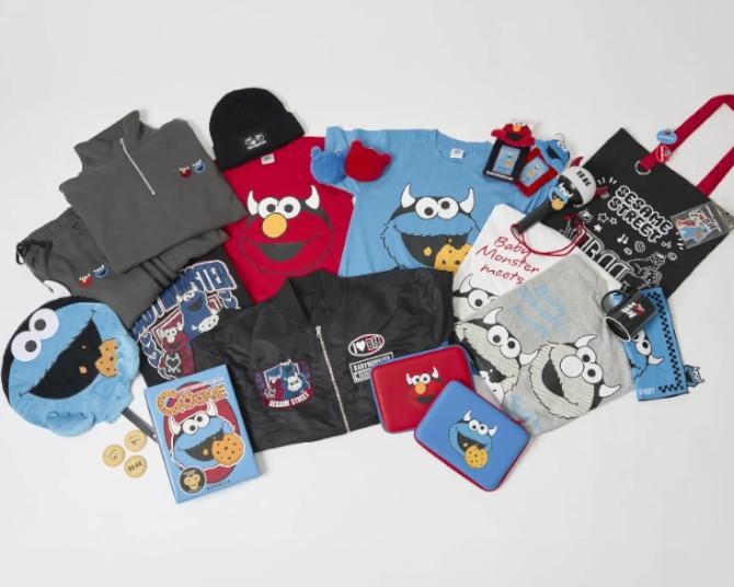 エルモとクッキーモンスターに“ツノ”が!?BABYMONSTER×セサミストリートのコラボグッズが登場