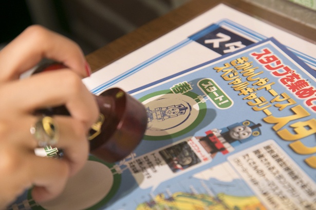 スタンプラリー1番目はトーマスのスタンプ！